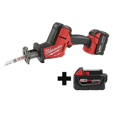 Milwaukee Tool M18 FUEL HACKZALL Kit + M18 XC5.0 Battery 2719-21, 48-11-1850