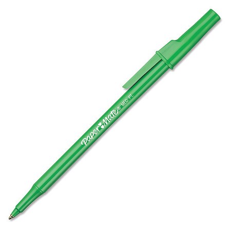 Paper Mate Pen, Ballpt, Stick, Med, Gn, PK12 3341131