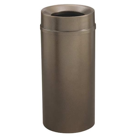 Glaro 16 gal. Steel Round Trash Can, Brown F1551-BV-BV