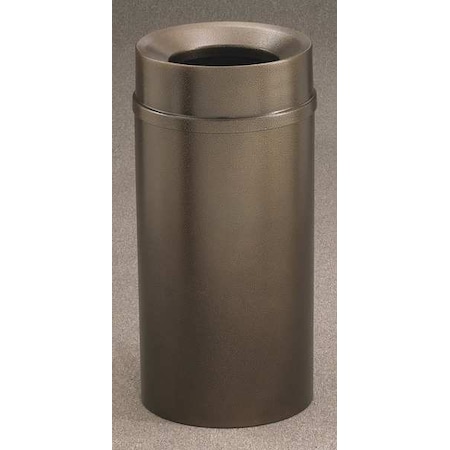 Glaro 33 gal. Steel Round Trash Can, Brown F2051-BV-BV