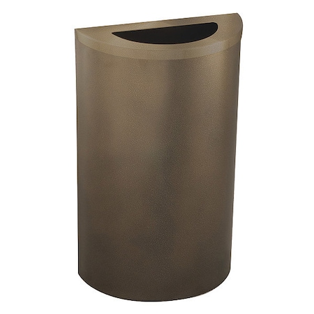 Glaro 14 gal. Steel Half-Round Trash Can, Brown 1891-BV-BV