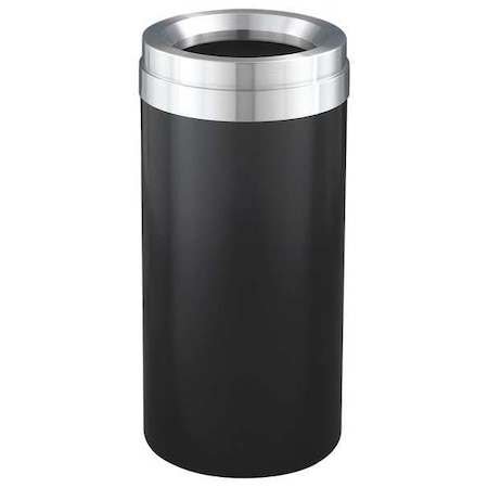 Glaro 23 gal. Steel Round Trash Can, Black F1537-BK-SA