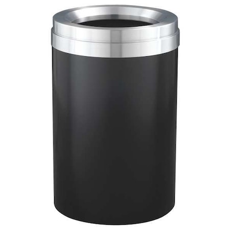 Glaro 41 gal. Steel Round Trash Can, Black F2037-BK-SA