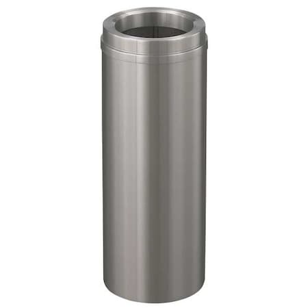 Glaro New Yorker 6 gal Round Indoor Trash Can, Satin Aluminum, None, Aluminum, Not Applicable F924-SA-SA