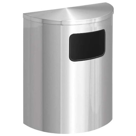 Glaro Wastemaster 24 gal Half-Round Indoor Metal Can, Satin Aluminum, None, Aluminum, Not Applicable 2493-SA-SA
