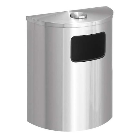 Glaro 24 gal. Steel Half-Round Ash/Trash Can, Black 2494-BK-SA