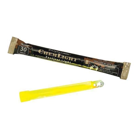 Chemlight By Cyalume Technologies Lightstick, Yellow, 1/2 hr., 6 in. L, PK500 9-27061