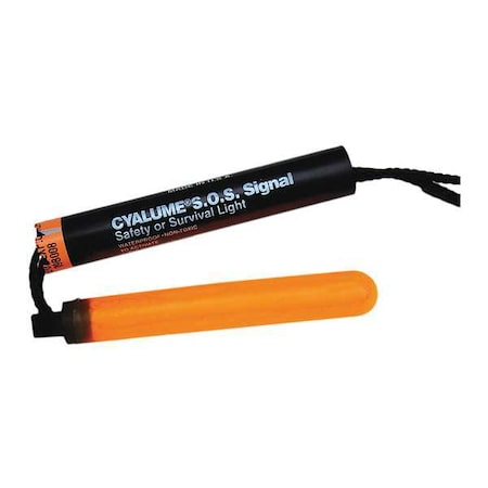 Chemlight By Cyalume Technologies Lightstick, Orange, 1/2 hr., 6 in. L, PK50 9-68260PF