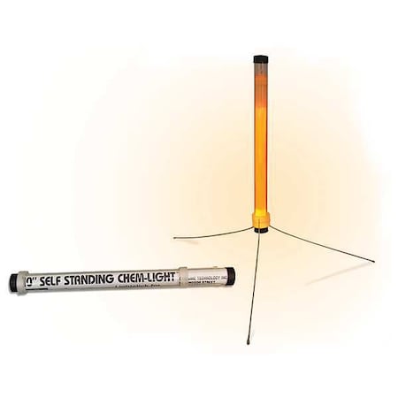 Chemlight By Cyalume Technologies Lightstick, Orange, 2 hr., 10 in. L, PK6 9-71250PF