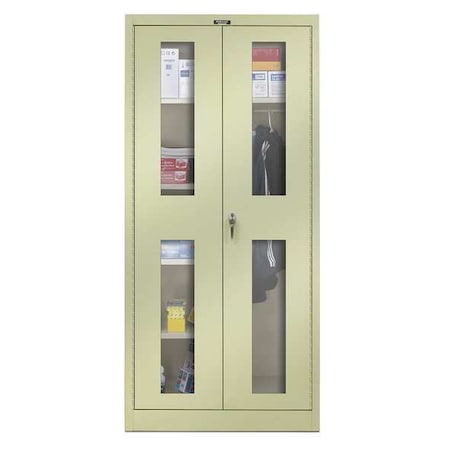 Hallowell 20 ga Steel Storage Cabinet, 48 in W, 78 in H, Stationary, Tan 865C24SVA-PT