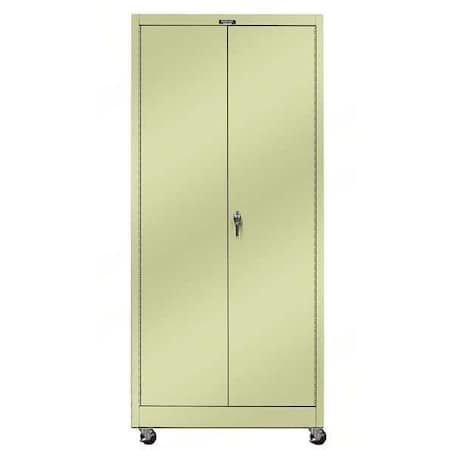 Hallowell Solid Door Storage Cabinet, 48 in W, 84 in H, 24 in D, Tan 825S24M-PT