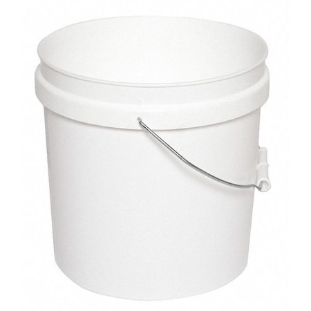 Zoro Select Plastic Pail, Round, White, Cap 2 Gal 34A231