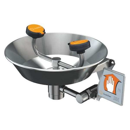 Guardian Equipment Plumbed Eyewash, Wall Mount, Plumbed, 6 11/12 in H., 15 2/3 in W G1781
