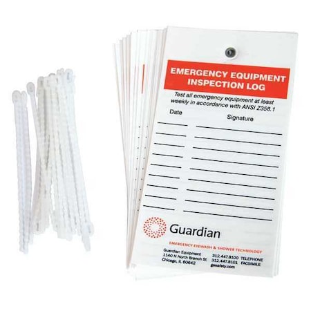 GUARDIAN EQUIPMENT Inspection Tag, PK20 250-060R