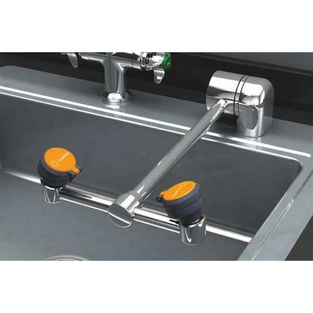 Guardian Equipment Plumbed Eyewash, Counter Mount, Plumbed, 15 in H., 6 1/2 in W G1849LH