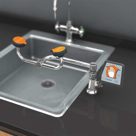 Guardian Equipment Plumbed Eyewash, Counter Mount, Plumbed, 8 1/4 in H., 17 5/12 in W G1775