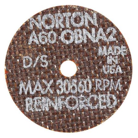 Norton Abrasives Cut-Off Wheel, T1, 2in.x1/16in.x1/8in. 66243428041
