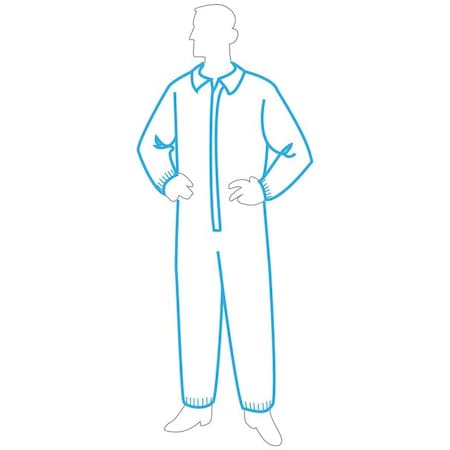 Zoro Select Disposable Coverallss, Collared Coverall, 2XL, Spunbond/Meltblown/Spunbond Polypropylene, White 191252X