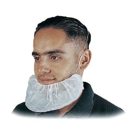 Zoro Select Beard Net, Polypropylene, Universal Dia., White, Universal, 1000 PK 15803