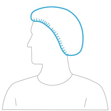 Zoro Select Bouffant Cap, Polypropylene, 24 in Dia., White, L, 1000 PK 15824W/10