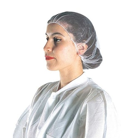 Zoro Select Hairnet, Nylon, 24 in Dia., White, L, 1000 PK A1924W/C