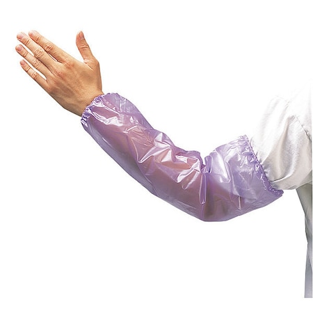 Zoro Select Chemical Resistant Sleeves, 18 in Length, 8 mil Thick, Welded Seam, Blue, 12 PK 2818BV