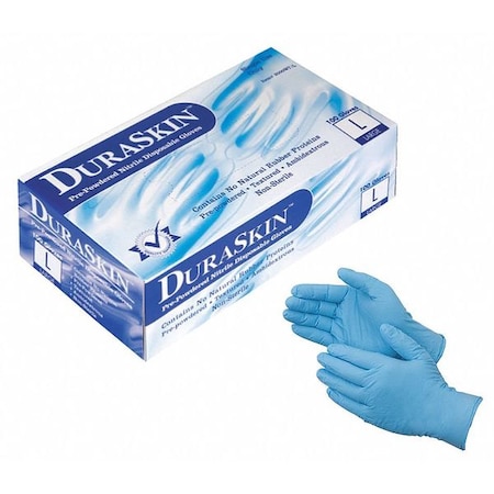 Liberty Glove & Safety Disposable Gloves, 3.5 mil Palm, Nitrile, Powdered, S, 100 PK, Blue 2000WC/S