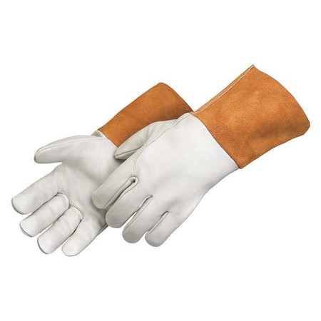 Zoro Select Welding Gloves, Gauntlet Cuff, Wing Thumb, B Pigskin/Cowhide, S, 12 PK 7124 SM