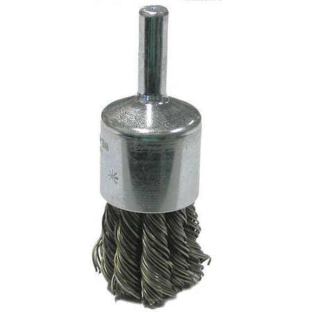 Weiler Wolverine 3/4" Knot Wire End Brush .014" Steel Fill 1/4" Stem 36286