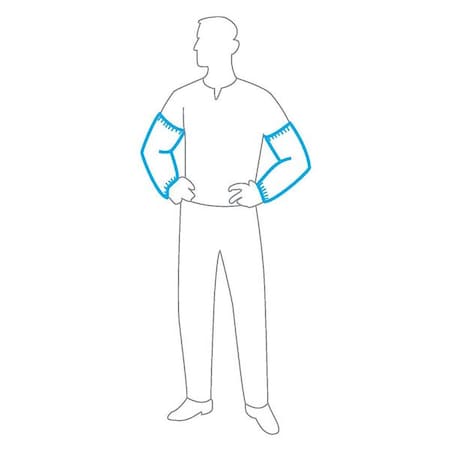 Zoro Select Chemical Resistant Sleeves, 18 in Length, Serged Seam, White, 500 PK 17500