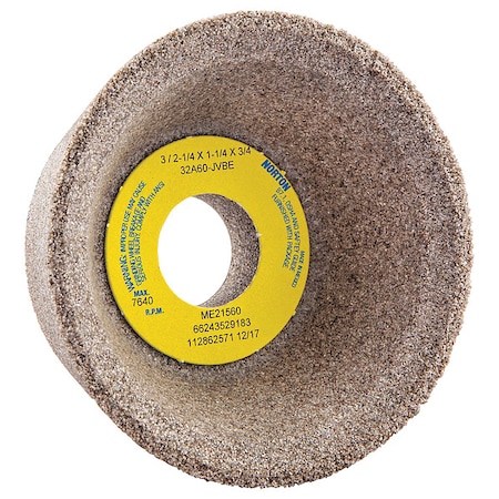 Norton Abrasives Flaring Cup Toolroom Wheel, 3 in. dia. 66243529183