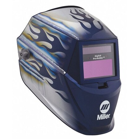 Miller Electric Welding Helmet, Dig Pro-Hobby, Silver Blue 256170