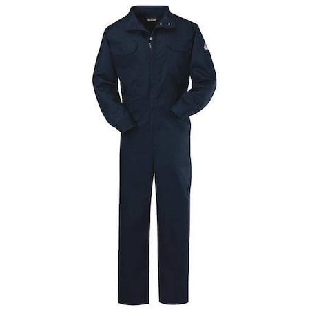 Bulwark Coverall, 8.6 cal/sq cm ATPV, L, 30 1/2 in Inseam, Zipper CLB2NV RG 44