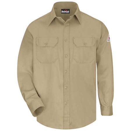 Bulwark Men's Flame-Resistant Collared Shirt, 9.1 cal/sq cm, M, ComforTouch(R) SLU8KH RG M