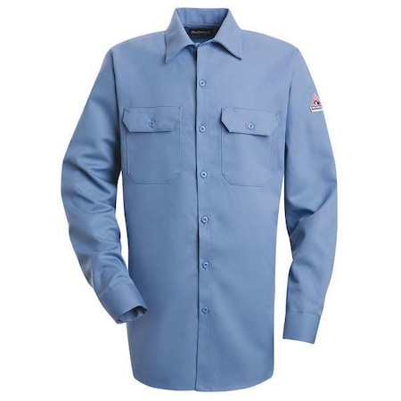 VF IMAGEWEAR Flame Resistant Collared Shirt, Light Blue, ExcelFR(R), 88%, S SLW2LB RG S