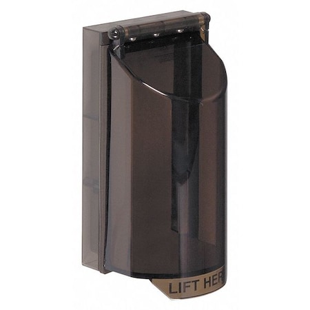 Safety Technology International Stopper Cover, Polycarbonate, Surface Mount, 3 3/8 in W x 6 3/4 in H x 2 7/8 in D, Smoke STI-6521-S