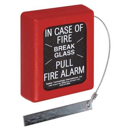 Safety Technology International Fire Alarm Break Glass Cover, Glass, Polycarbonate, Surface Mount, 4 in W x 5 3/8 in H x 1 1/2 in D STI-6100