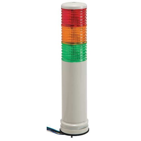 Schneider Electric Tower Light Assembly, 100 to 240V, Red, Orange, Green, 60 mm Dia., 312 mm Height, LED XVC6M3K