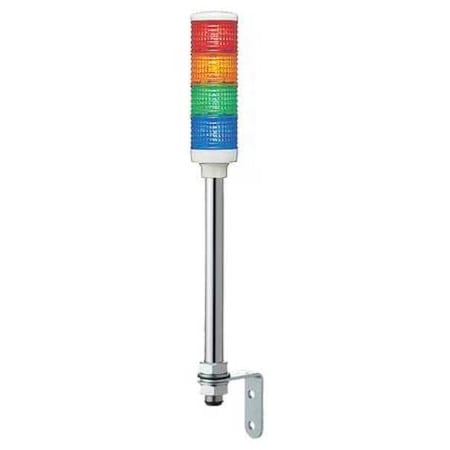 Schneider Electric Tower Light Assembly, 100 to 240V, Red, Orange, Green, Blue, 60 mm Dia., 719 13/16 mm Height, LED XVC6M4