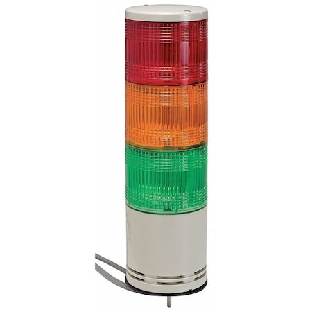 Schneider Electric Tower Light Assembly, 100 to 240V, Red, Orange, Green, 100 mm Dia., 372 mm Height, LED XVC1M3K