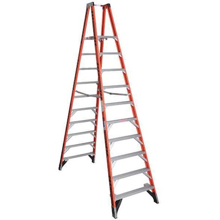 Werner 12 ft Fiberglass Twin Platform Stepladder, 300 lb Capacity PT7410