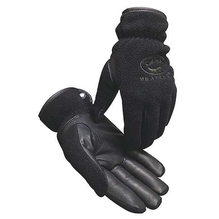 Caiman Cold Protection Gloves, Goatskin Leather Palm, Heatrac Lining, Black, M ( 8 ) 2390-4