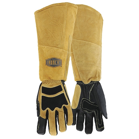 Ironcat Welding Gloves, Extended Cuff, Wing Thumb, Premium Goatskin/Cowhide, XL, 1 PR 9070/XL