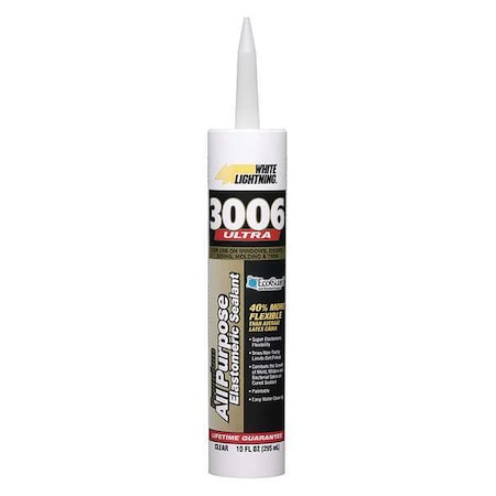 White Lightning Hybrid Sealant, 10 oz, Cartridge, Clear, Hybrid Base, 3006 Ultra W11001010