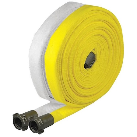 Moon American Wildland Fire Hose, Single Jacket, 100 ft. Length, 1 in Hose Inside Dia., Polyurethane Hose Tube 1125-10310073