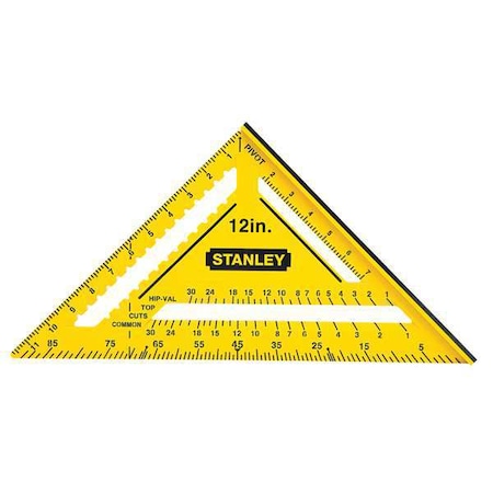 Stanley Square, ABS, Yellow, 12 In, Graduations 8ths STHT46011