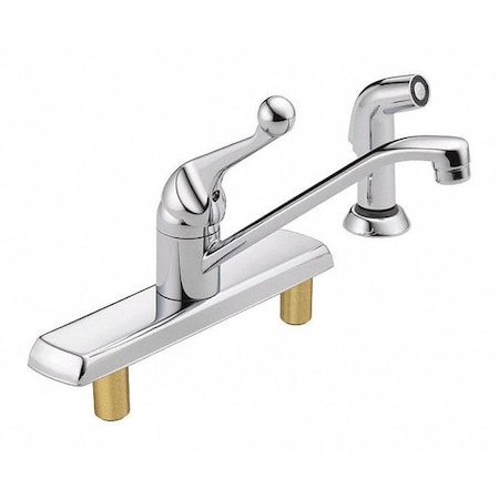 Delta Single Handle Faucet With Spray, 8" Mount, 4 Hole Commercial 420LF