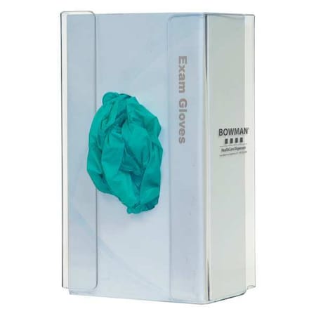 Bowman Dispensers Glove Dispenser, PETG, Holds (1) Box , Clear , 9-7/8 in H x 5-3/4 in W x 4 in D GP-013