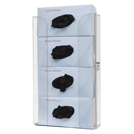 Bowman Dispensers Glove Dispenser, PETG, Holds (4) Boxes , Clear , 19-1/8 in H x 10-1/2 in W x 4 in D GP-340