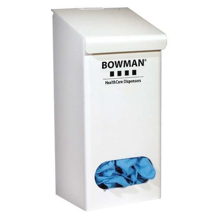 Bowman Dispensers Glove Dispenser, PVC, Holds Bulk , White , 11-1/4 in H x 5 in W x 4-1/2 in D GC-009